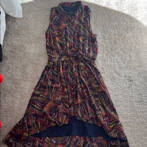 Greylin Vibrant Patterned High-Low Dress